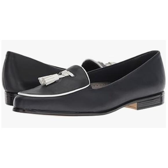 Trotters Shoes Navy Womens 13M Leana Loafer Leather Flat Slip On Low Top Casual - Picture 2 of 9